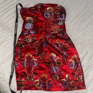 PrettyLittleThing Asian Patterned Dress 🐉